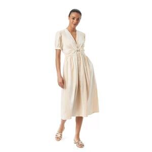 Sam Edelman Cream Midi Button-Front Dress